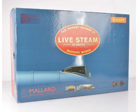 Hornby 00 Gauge Live Steam Mallard Train Set, comprising, LNER blue Mallard, oval of track, instructions, controllers and too
