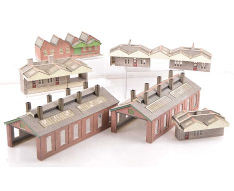 Well made Metcalfe 00 Gauge card Railway Buildings including Engine Shed Station Buildings and Goods Depots and other items, 