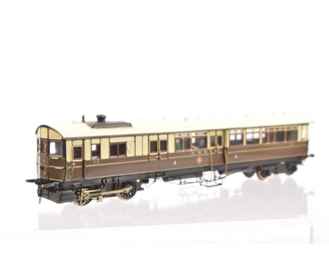 Lawrence Scale Models kit-built 4mm Finescale 00 Gauge GWR Steam Railcar No 75,  Mallard Models kit, built and painted to goo