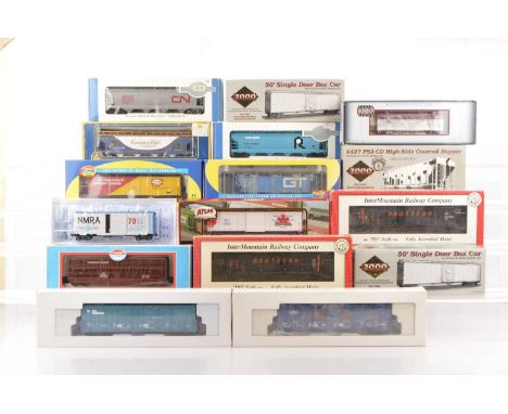 American HO Gauge Freight Stock (16), all boxed, in various liveries from various regions, covered/centre flow hoppers (5) by