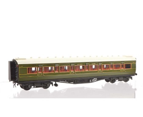 Lawrence Scale Models kit-built 4mm Finescale SR bogie side-corridor 1st/3rd No 5140,  built and painted to high standard,  L