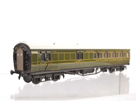 Lawrence Scale Models kit-built 4mm Finescale SR bogie side-corridor 3rd/Brake No 3180,   built and painted to high standard,