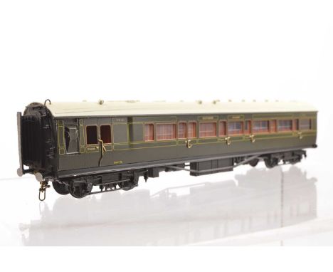 Lawrence Scale Models kit-built 4mm Finescale SR bogie side-corridor 1st/Brake No 7716,   built and  painted to high standard