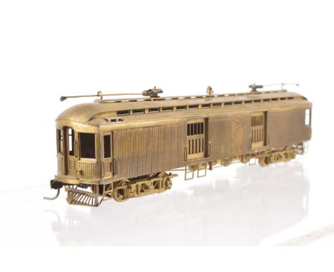 E Suydam & Co H0 Gauge Pacific Electric Wood Powered Express Box Motor Model  No 900, made in Japan, unpainted, in original b