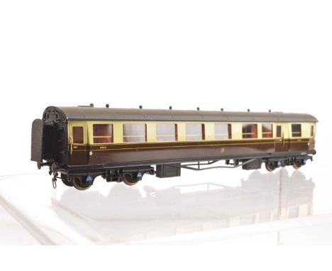 Lawrence Scale Models kit-built 4mm Finescale GWR bogie side-corridor Collett 1st/Brake no 6653, built and painted to high st