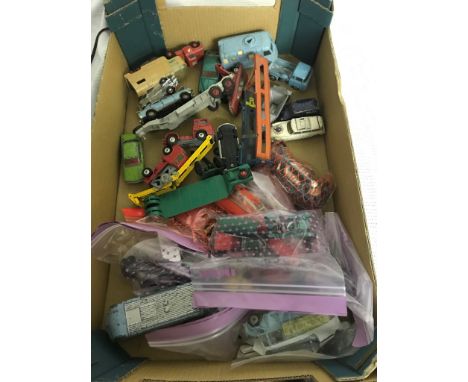 A quantity of playworn diecast vehicles to inc Dinky and Corgi