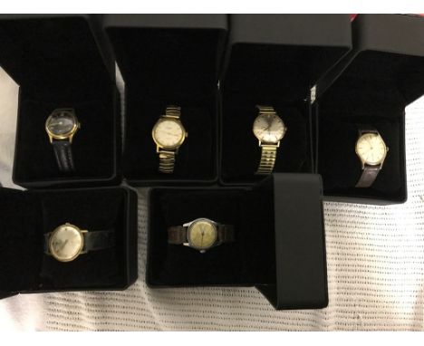 Six vintage watches to inc Titan, Delvina, Limit etc