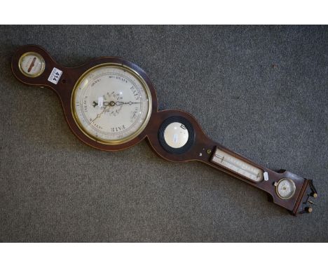 19th century Kidby Weeley mahogany cased banjo barometer. 