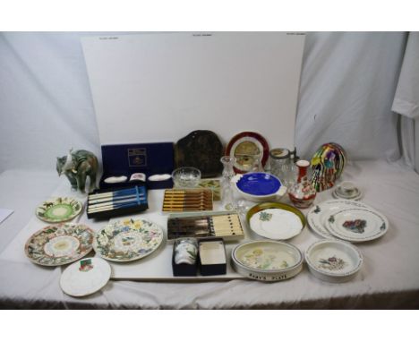 A collection of mixed ceramics to include Royal Worcester, Carlton Ware and Wedgewood together with a quantity of flatware. 