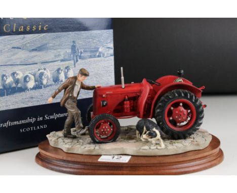A boxed Border of Fine Arts farmer with tractor and dog title Kick Start. 