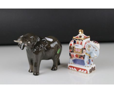 A Royal Worcester Elephant and a Beswick Elephant. 