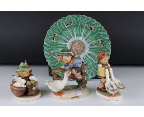 Three Goebel Hummel Figures together with an Oriental Plate 