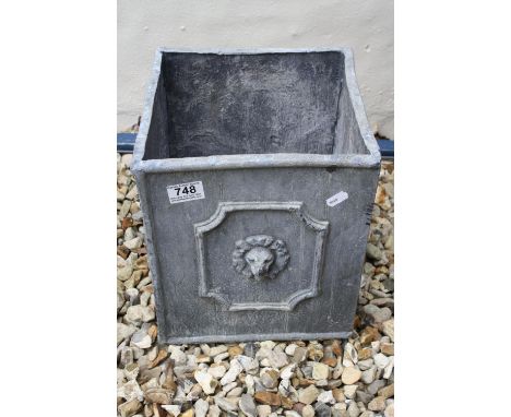Square Lead Garden Planter, 26cms wide x 27cms high 