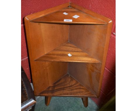 A Danish teak corner shelf; a similar mirror, Pedersen and Flausen (2)