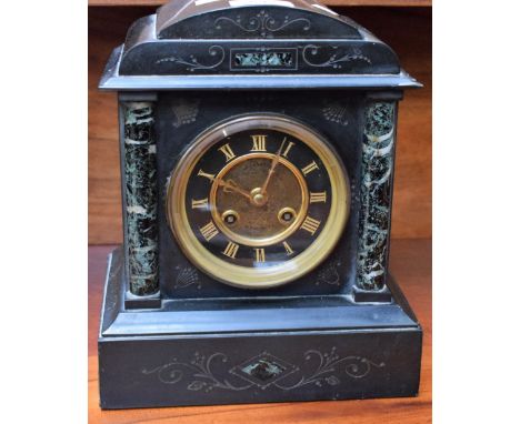 A 19th century marble and belge noir mantel clock, c.1890