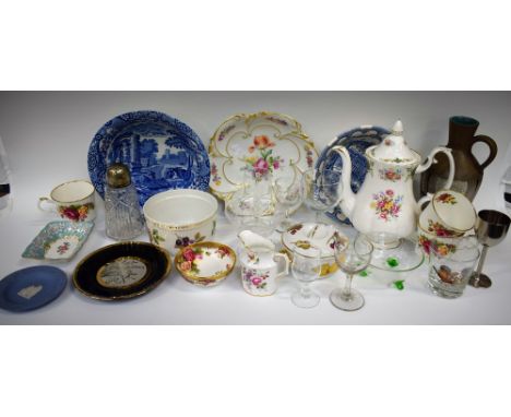 Ceramics and Glass - a Royal Worcester Evesham pattern lidded bowl, etc; a Royal Albert Berkeley pattern teapot; a Royal Crow