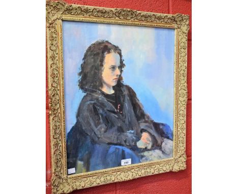 English School, 20th century,A Portrait of a Girloil on board, 49cm x 40cm