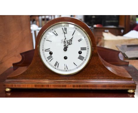 A Comitti mahogany mantel clock
