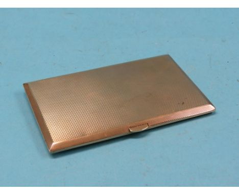 An engine-turned 9ct. gold cigarette case, hallmark indistinct, perhaps Birmingham 1940, 199 grams SEE ILLUSTRATION