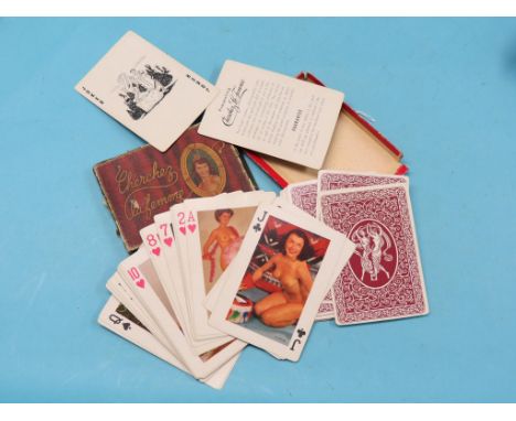 A set of saucy playing cards, Cherchez La Femme, boxed, fifty-two cards and joker