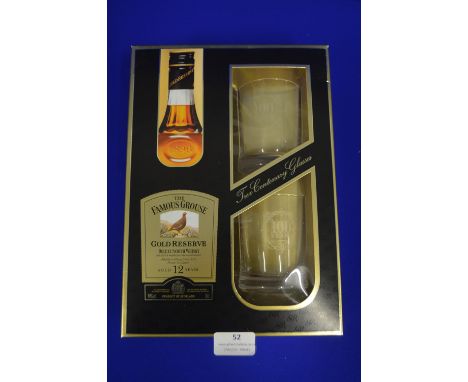 Famous Grouse Golden Reserve 12 Year Old Blended Scotch Whisky Giftset with Two Glasses