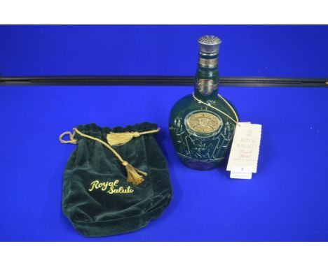 Chivas Royal Salute 21 Year Old Scotch Whisky in Spode Ceramic Presentation Flagon, and Velvet Opera Bag