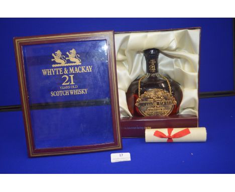 Whyte & Makay 21 Year Old Scotch Whisky with Presentation Case and Certification