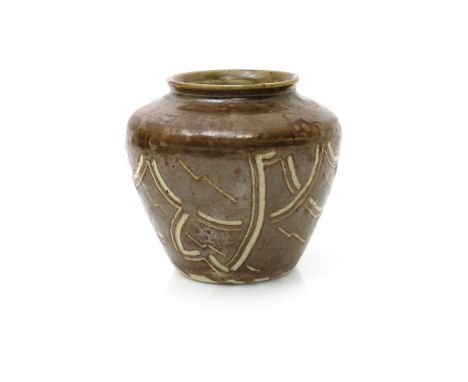 ‡ William Staite Murray (1881-1962) a rare stoneware Vorticist vase dated 1924, shouldered flaring cylindrical form, covered 