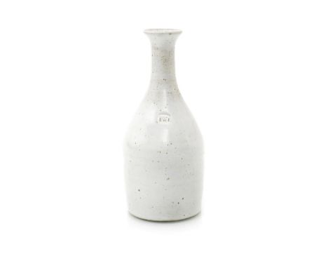 ‡ Dame Lucie Rie DBE (1902-1995) a porcelain bottle dated 1951, made for sale at The Festival of Britain, cylindrical, should
