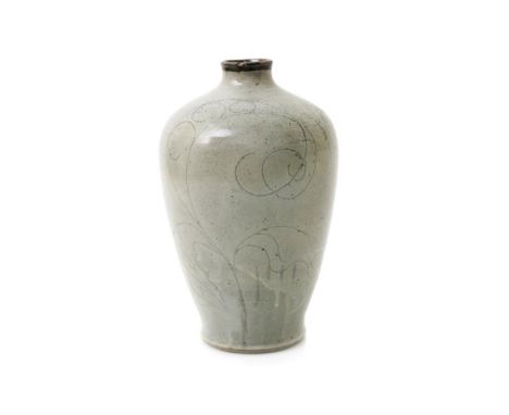 ‡ William Staite Murray (1881-1962) a stoneware vase, shouldered, flaring cylindrical form with narrow neck, glazed to the fo