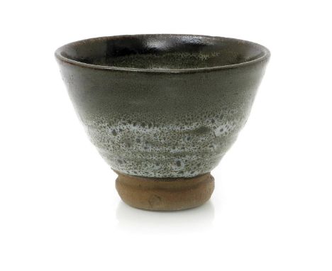 ‡ William Staite Murray (1881-1962) Winter a stoneware bowl on pronounced foot, the flaring bowl glazed mottled olive green a