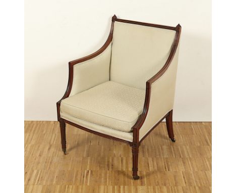 Fauteuil, Mahagoni, Polsterung erneuert, H 87, England, E.19.Jh. 