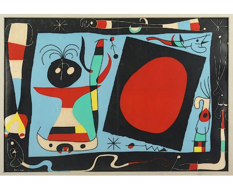 Miro, Joan (1893-1983), "Femme au Miroir", 37 x 55, 1956, Derriere le miroir, Maeght, Paris, besch., R. 