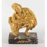 Paperweight "Hockende", Bronze, Frankreich, E.19.Jh.