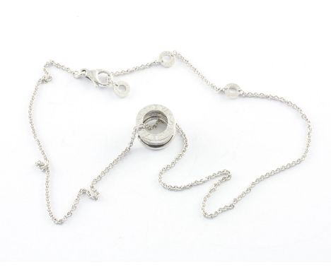 Kette, 750/ooo Weißgold, Zero 1, Bulgari, Schatulle, Papiere, L 44, 14,4g 