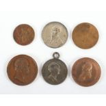 sechs Medaillen, Metall, Bronze