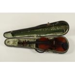 Violine, mit Koffer, Johann Georg Schönfelder II (1750-1834), Markneukirchen, A.19.Jh.