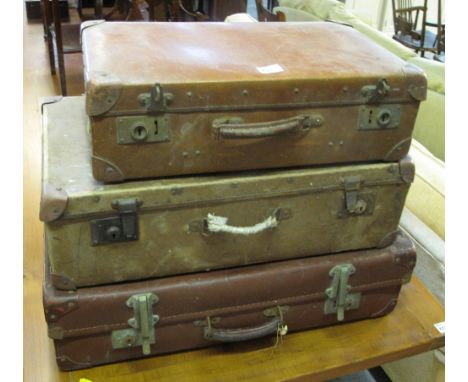 Three vintage luggage cases. (3)