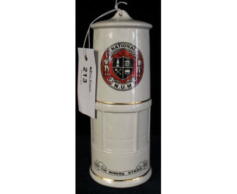 National Union of Mine Workers, the miners strike 1984-1985 ceramic, commemorative, crested miners safety lamp with signature
