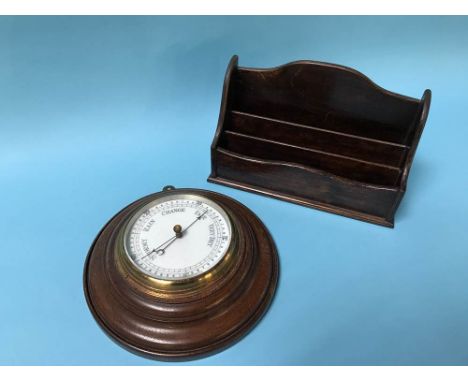 Letter rack and oak barometer