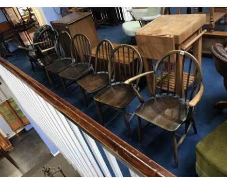 Six Windsor stick back chairs