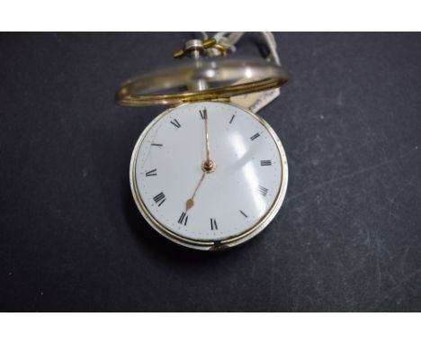 A half quarter repeating spring detent chronometer movement, by Richard Clarke, Cheapside, having 4.8cm white enamel dial dec