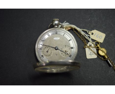 A quarter repeating lever pocket watch, having unsigned 4.4cm engine turned dial decorated Roman numerals with subsidiary cal