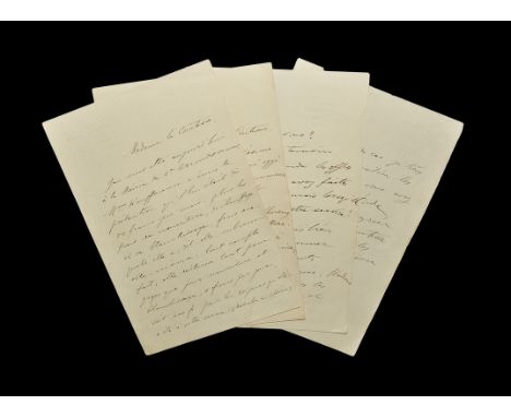 "19th century AD. A group of four (undated) handwritten letters on the embossed notepaper of Monsieur P.A. Cheramy, an avoué 