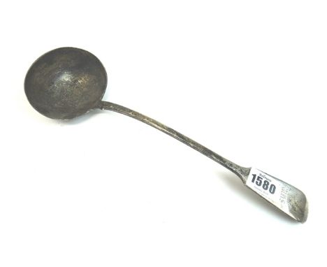 A Victorian silver fiddle pattern soup ladle, London 1849, weight 269 gms.