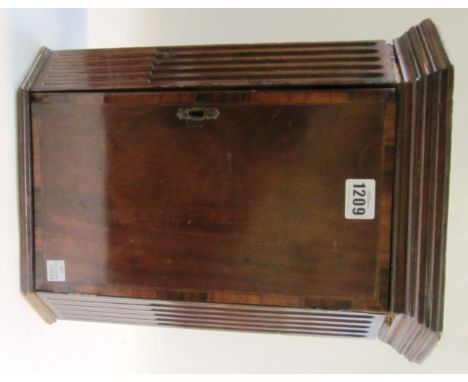 A miniature George III mahogany hanging corner cupboard, 29cm wide, together with a mahogany wall bracket, 36cm wide.