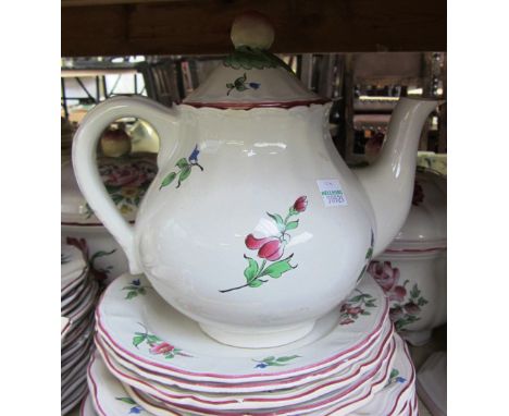 A French 'Luneville' pottery part dinner and tea service (a.f) (qty).