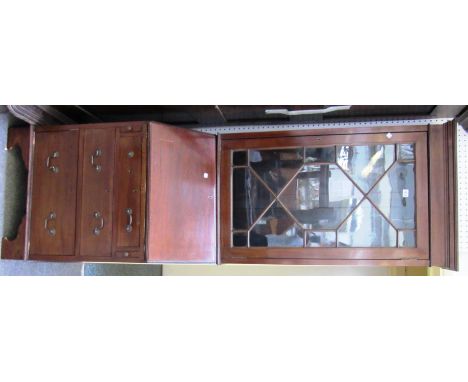 A small George III style mahogany bureau bookcase with three long graduated drawers, on bracket feet, 65cm wide x 200cm high.