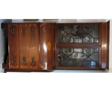 A 19th century marquetry inlaid mahogany cylinder bureau bookcase on bracket feet, 100cm wide x 213cm high.