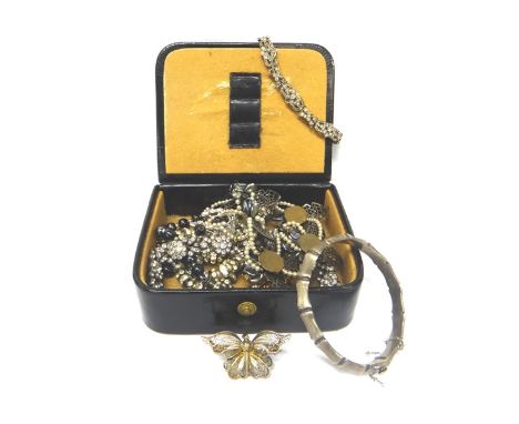 A Victorian gold and coral set pendant cross, a 9ct gold pendant cross, a silver oval hinged bangle, in a bamboo design, a fi